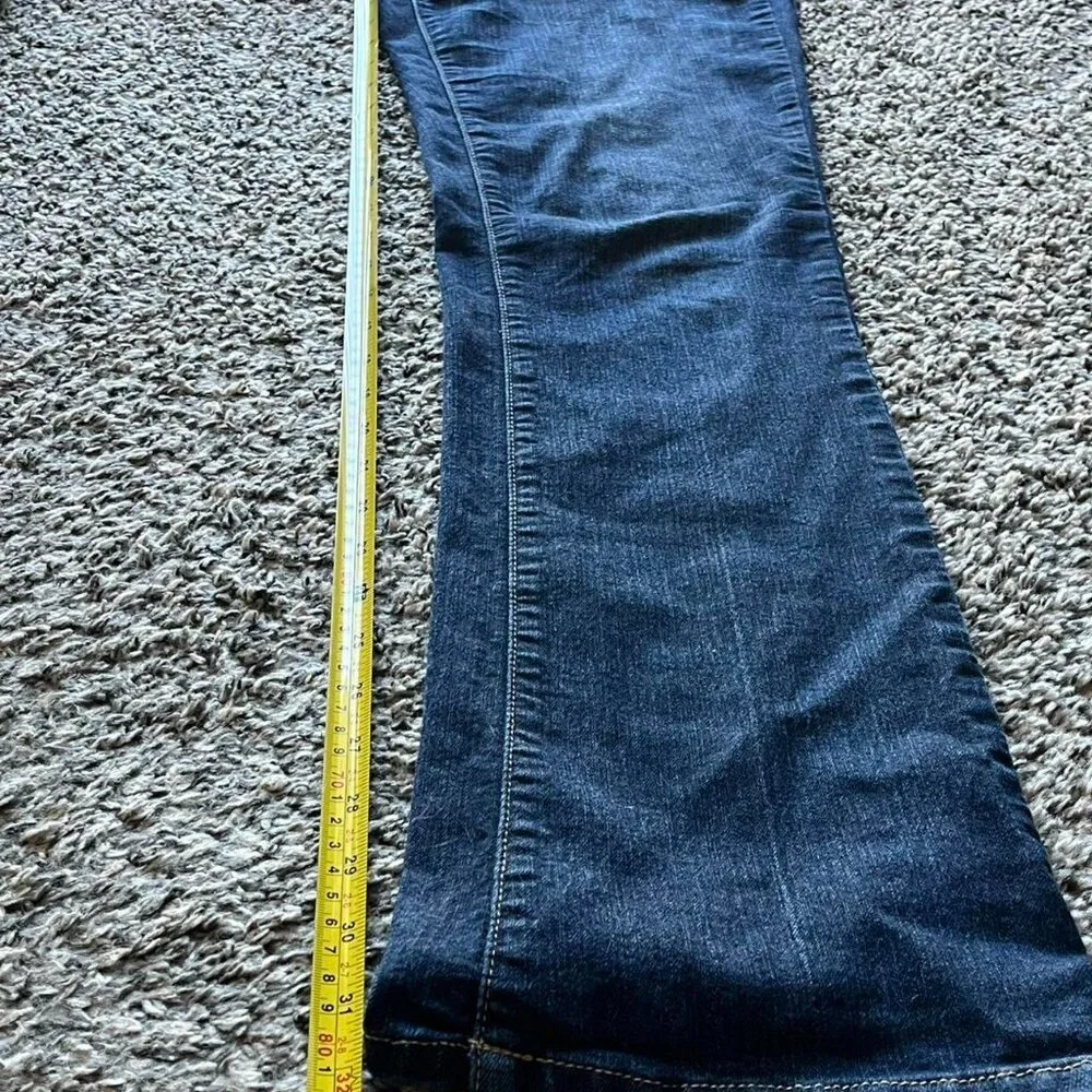 Y2K Paige Blue Bootcut Dark Wash Grunge Jeans Womens 28 Denim Streetwear Punk - Picture 5 of 7